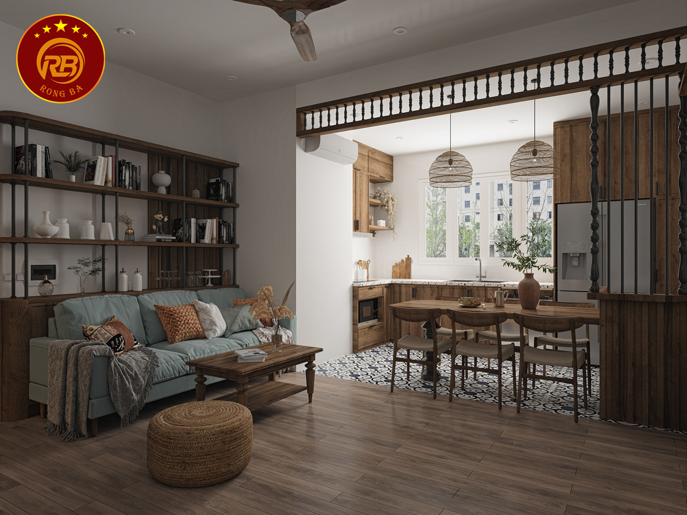 thiết kế nội thất phòng khách chung cư 12