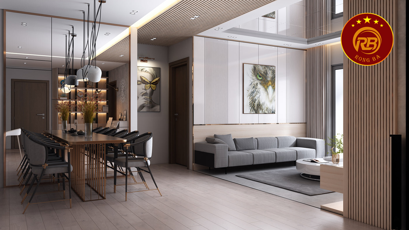 thiết kế nội thất phòng khách chung cư 15