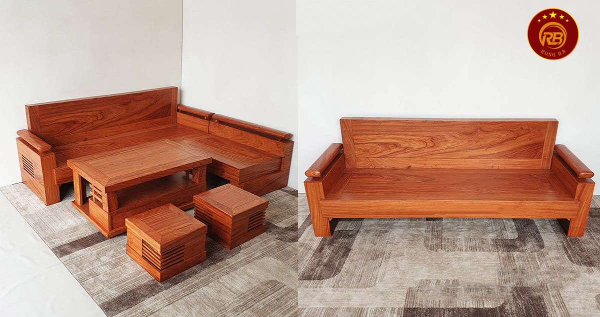 Thiết kế sofa gỗ hương đỏ cao cấp giá xưởng