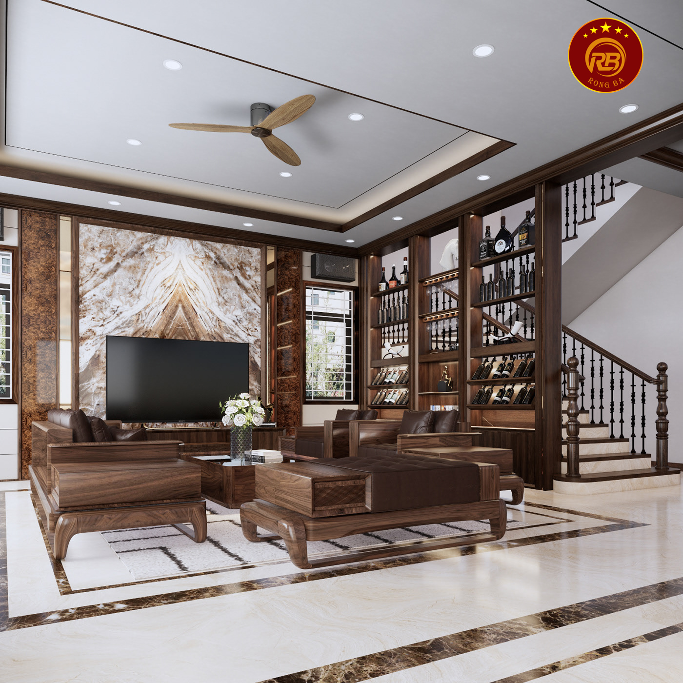 bàn ghế gỗ óc chó 105
