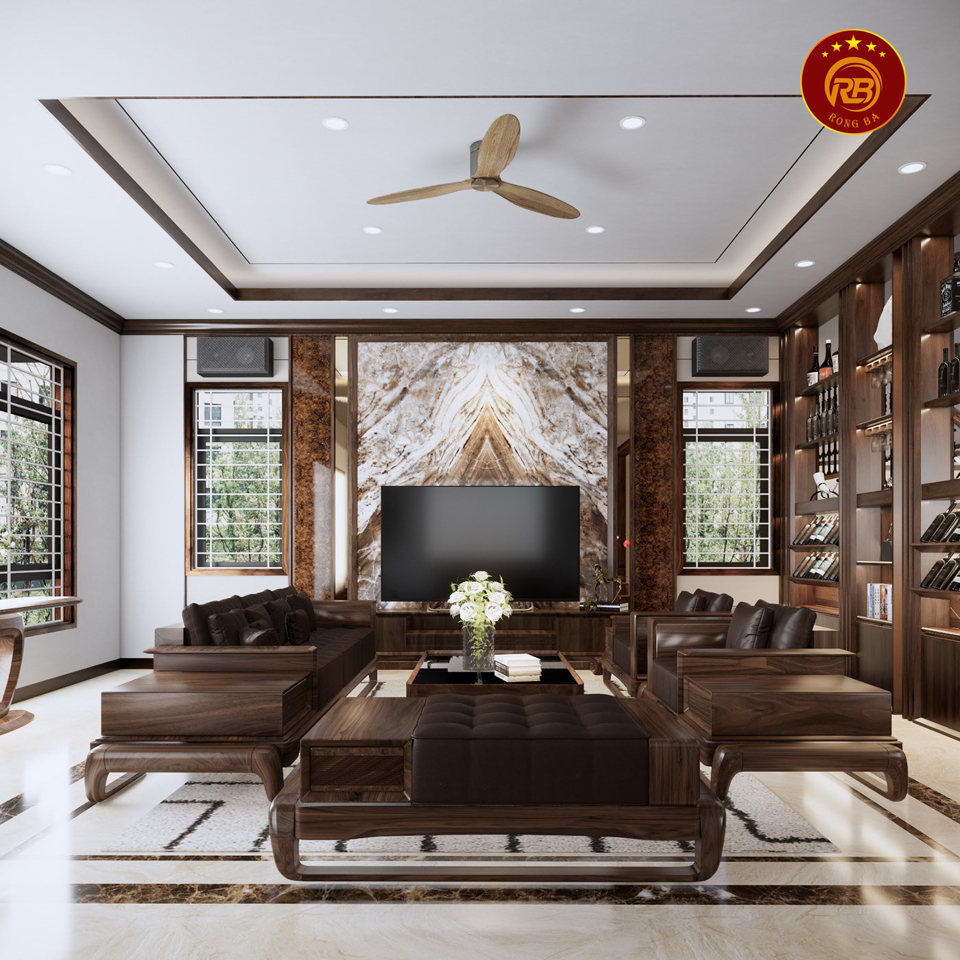 bàn ghế gỗ óc chó 106
