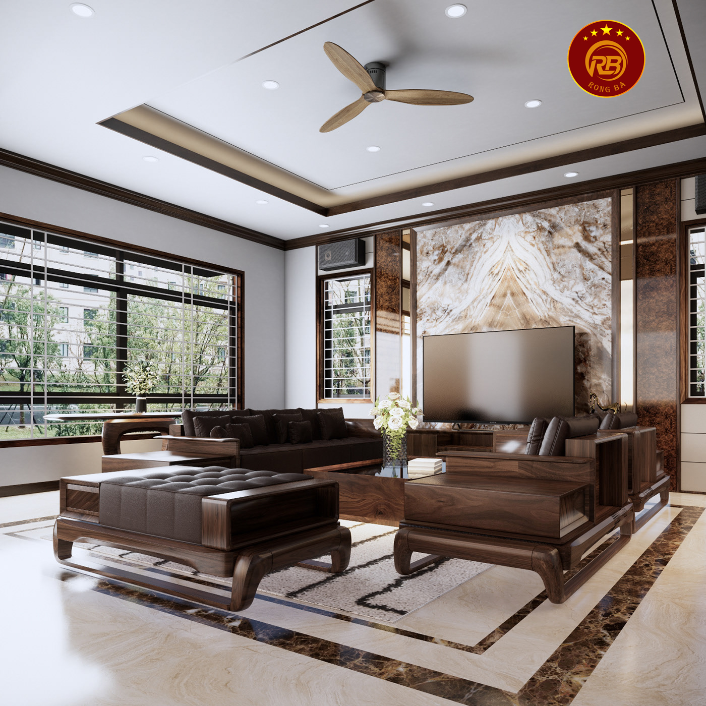 bàn ghế gỗ óc chó 107