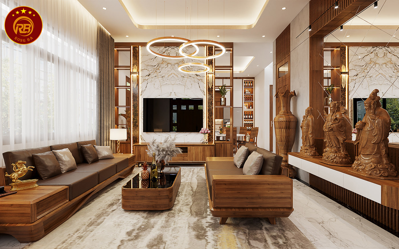 bàn ghế gỗ óc chó 129
