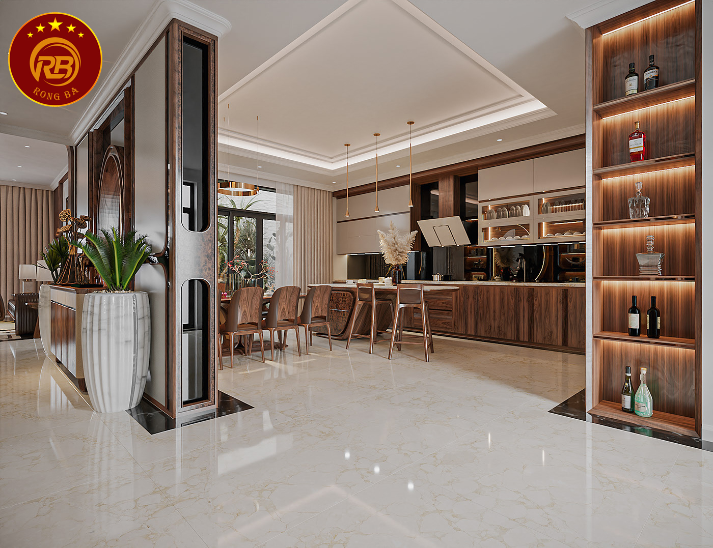 Tư vấn báo giá tủ bếp gỗ óc chó thiết kế sản xuất theo yêu cầu 1