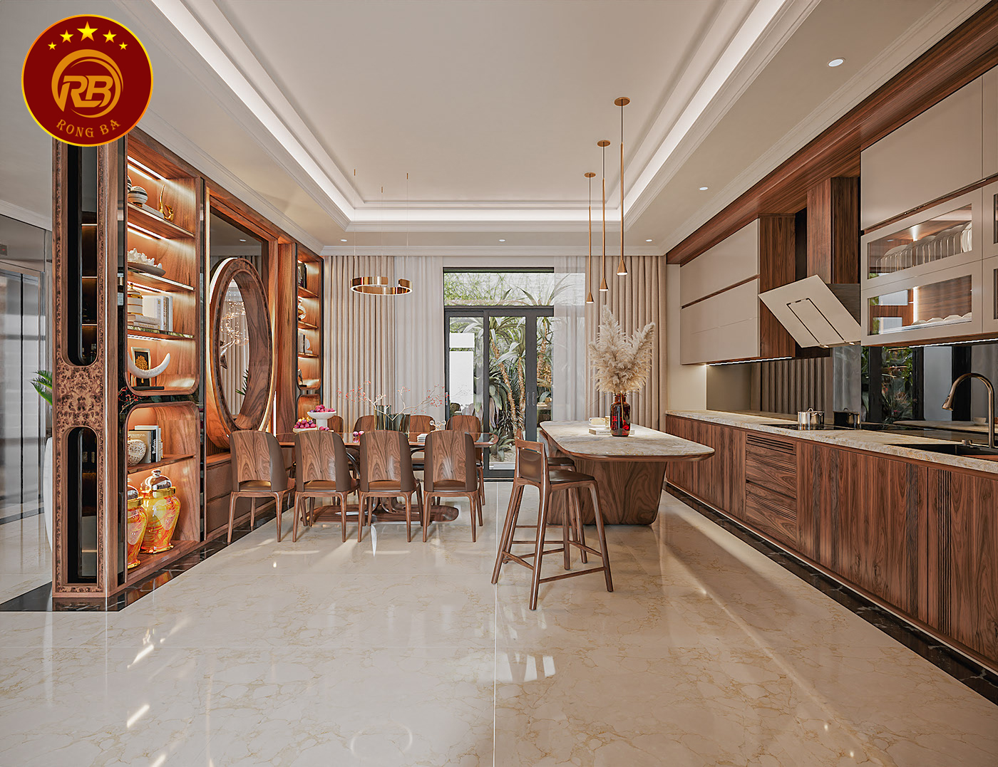 Tư vấn báo giá tủ bếp gỗ óc chó thiết kế sản xuất theo yêu cầu 2