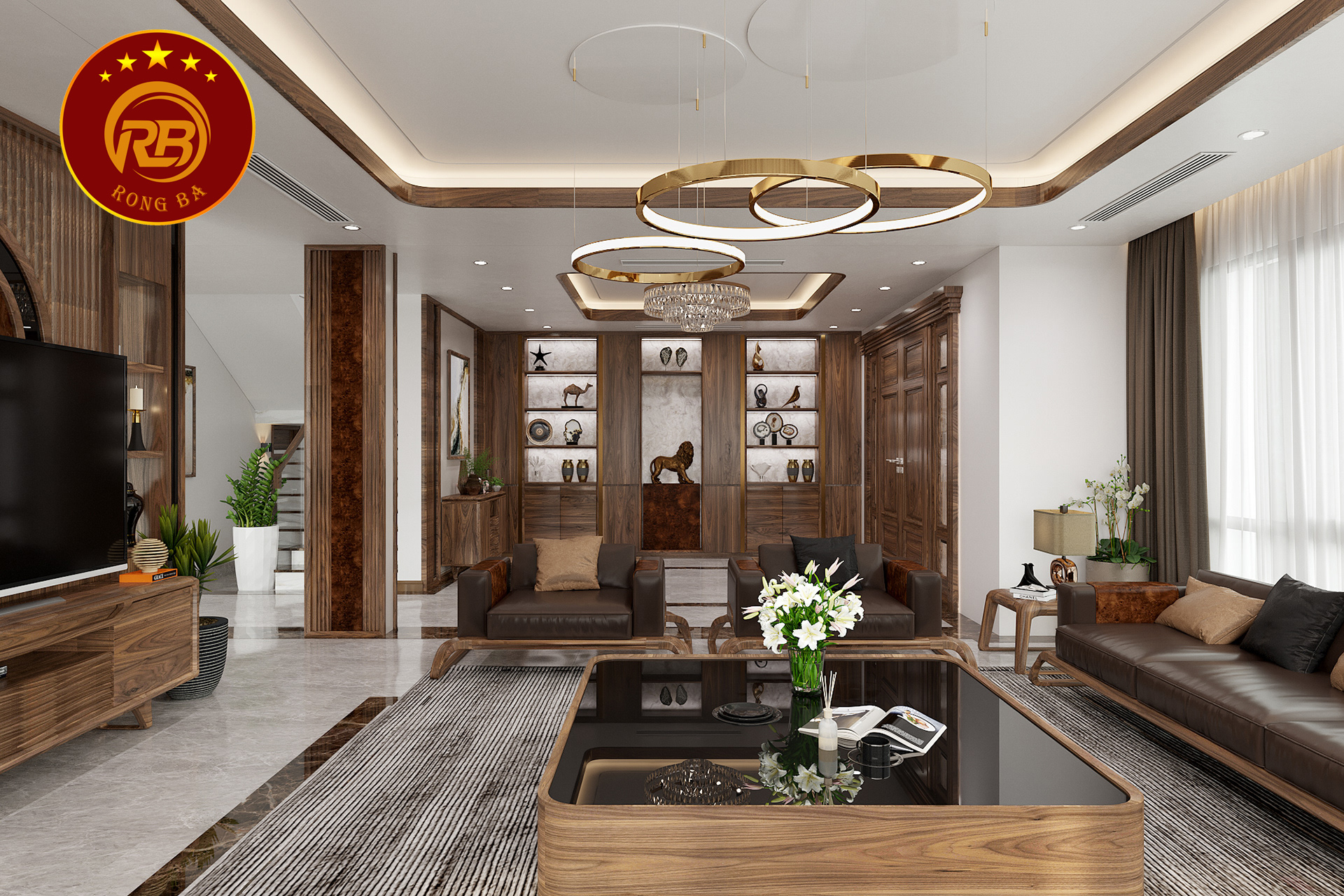 tủ trang trí gỗ óc chó 15