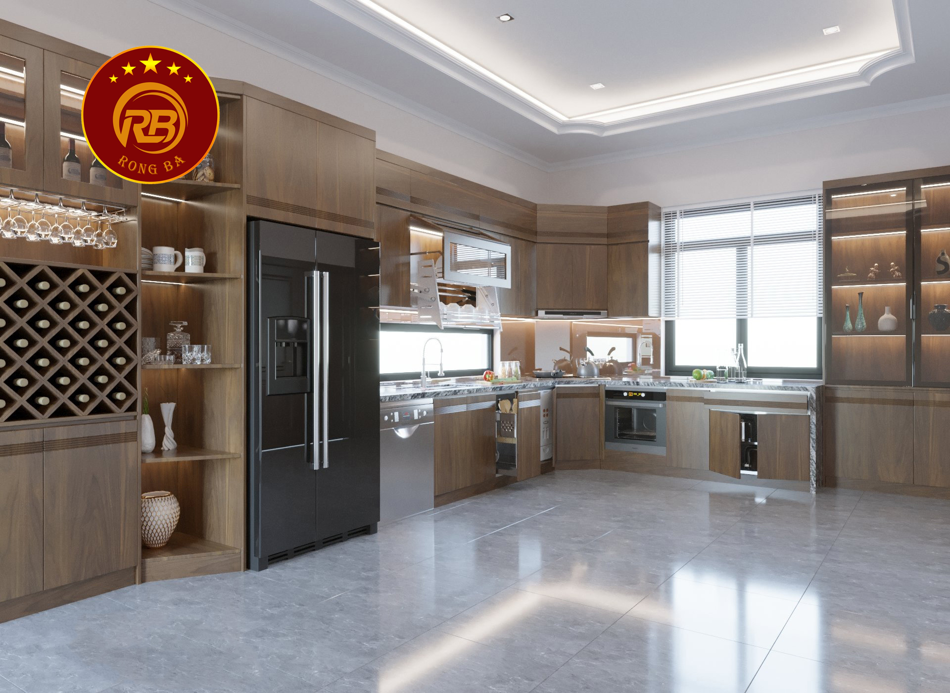 tủ trang trí gỗ óc chó 24