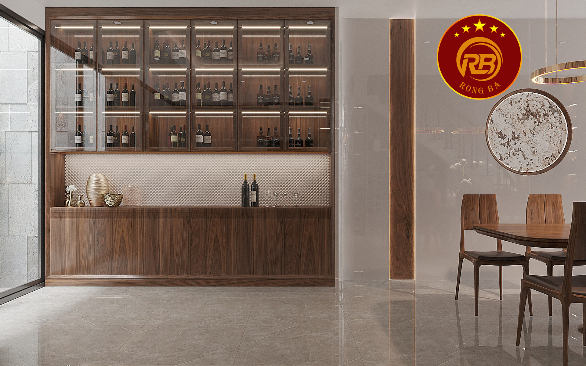 tủ trang trí gỗ óc chó 26