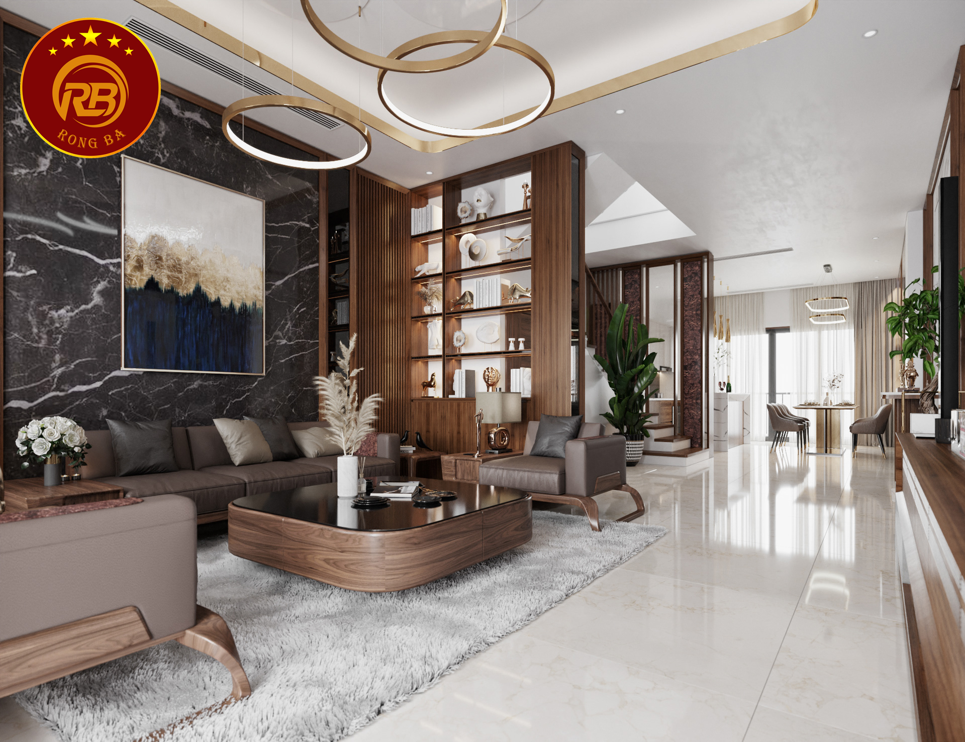 tủ trang trí gỗ óc chó 3