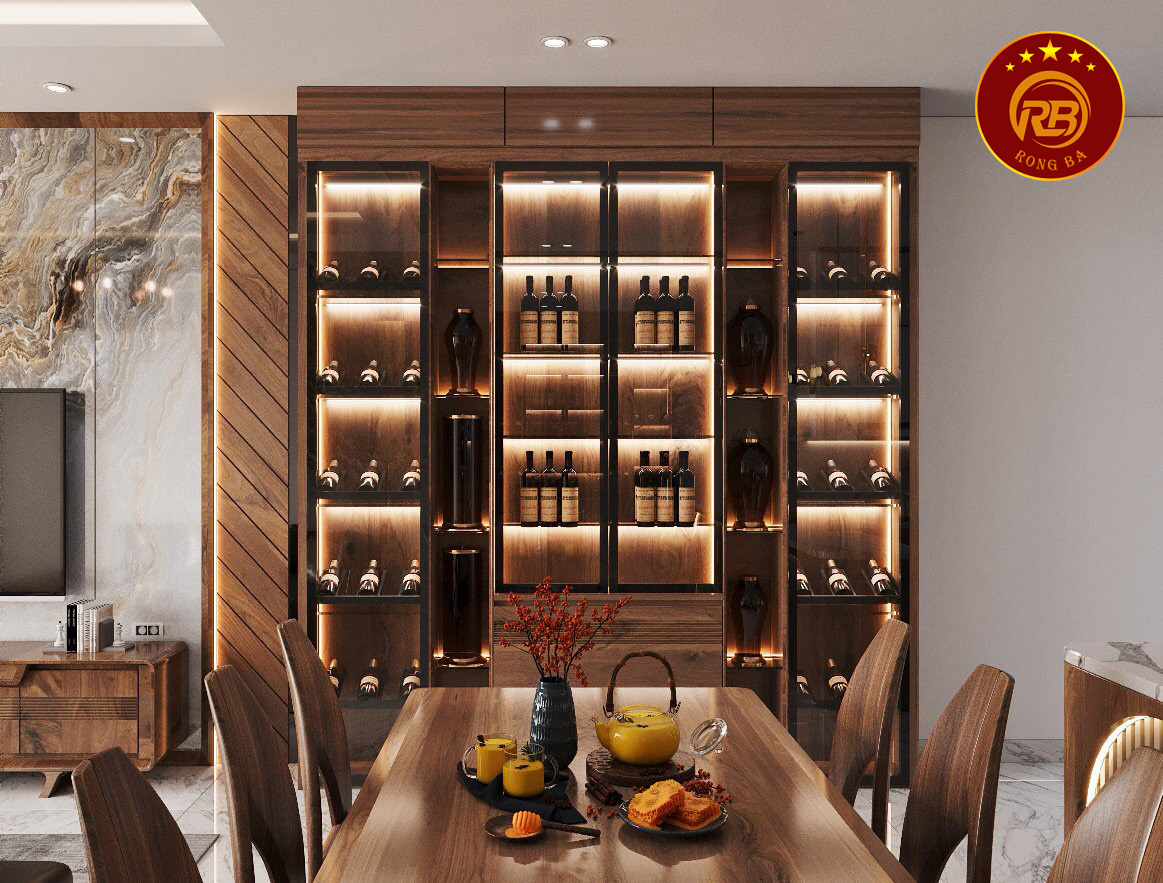 tủ trang trí gỗ óc chó 33