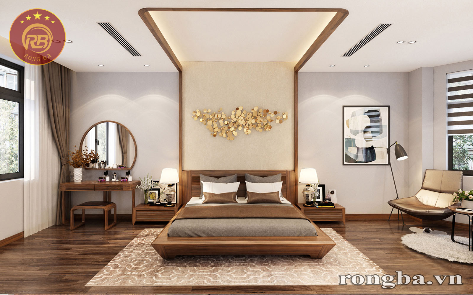 Bàn phấn gỗ óc chó 1