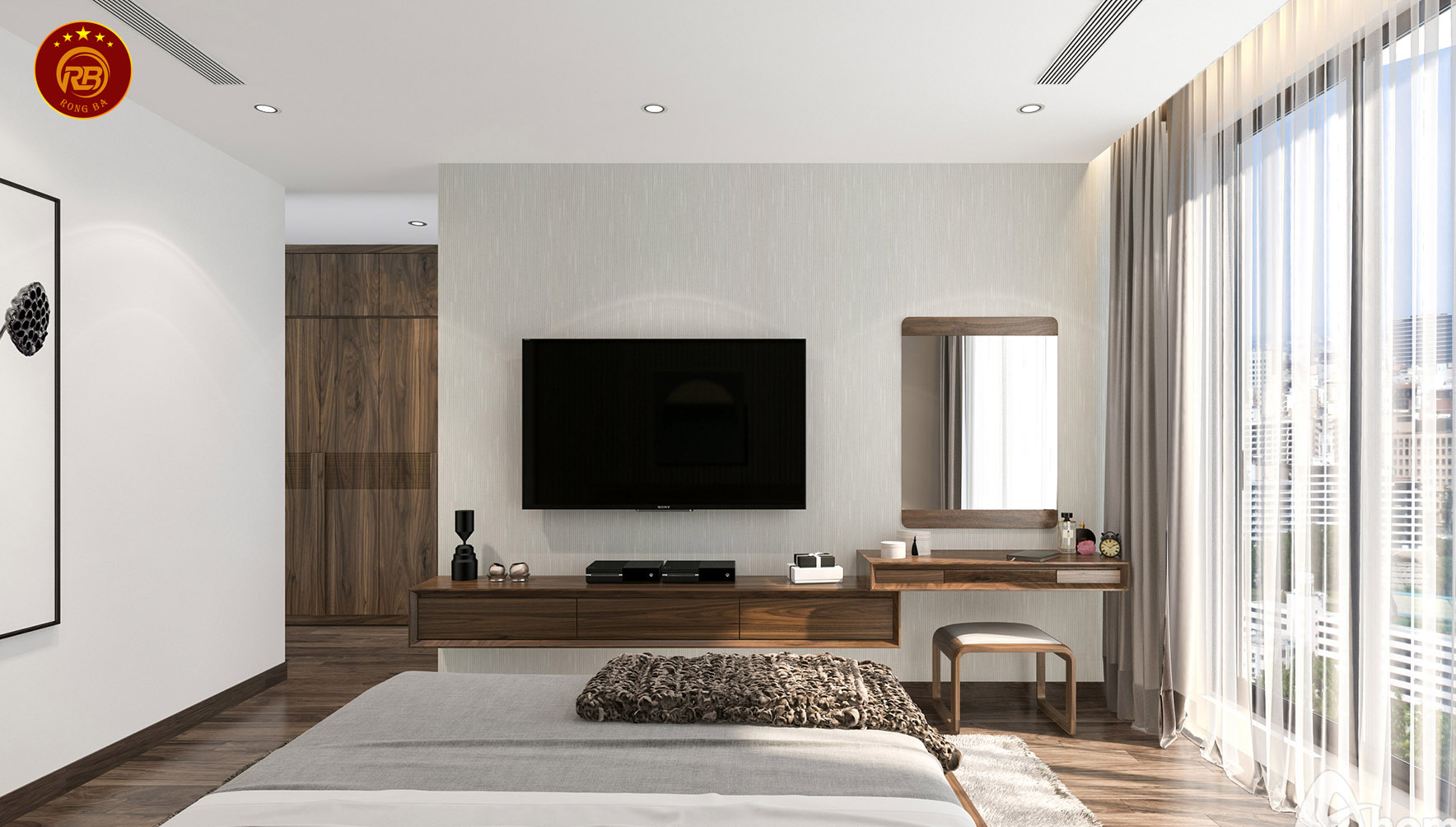 Bàn phấn gỗ óc chó 10