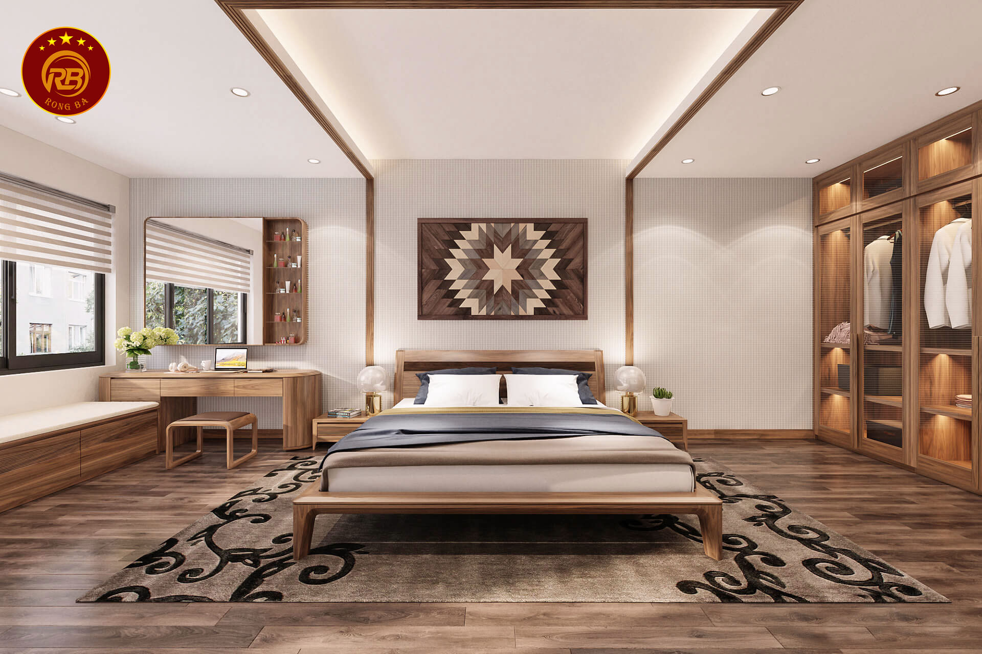 Bàn phấn gỗ óc chó 14