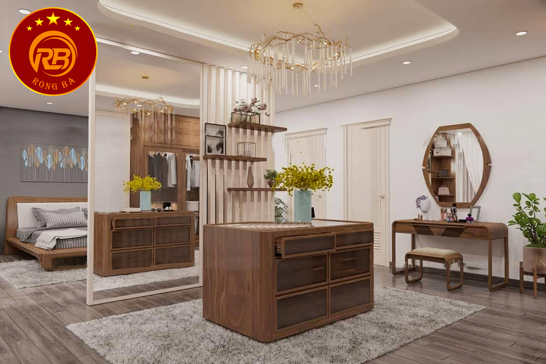 Bàn phấn gỗ óc chó 2