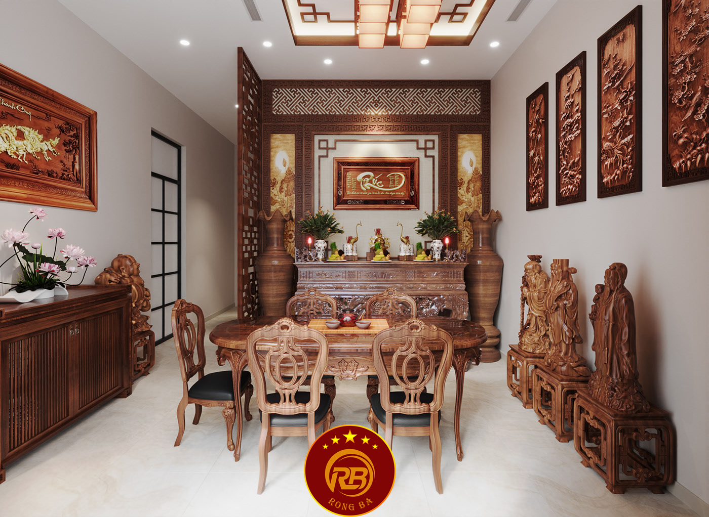 bàn thờ gỗ mít 1