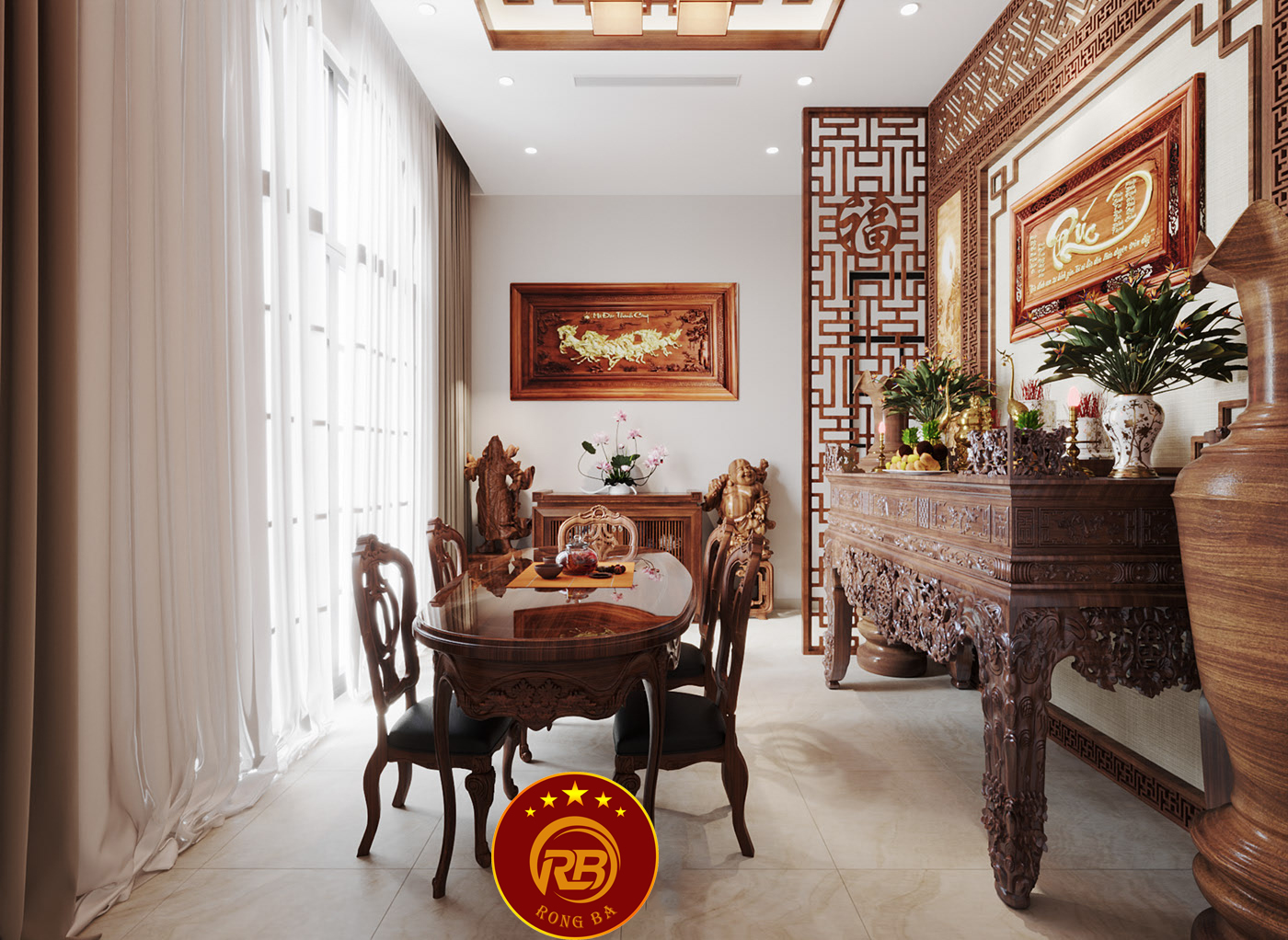bàn thờ gỗ mít 2