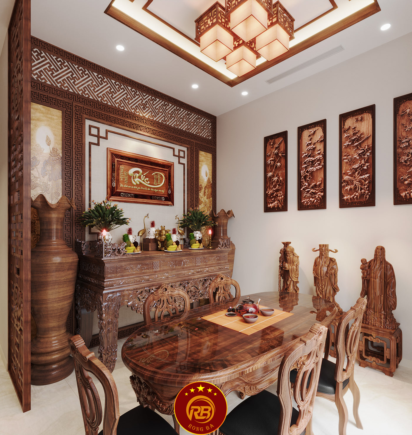 bàn thờ gỗ mít 4