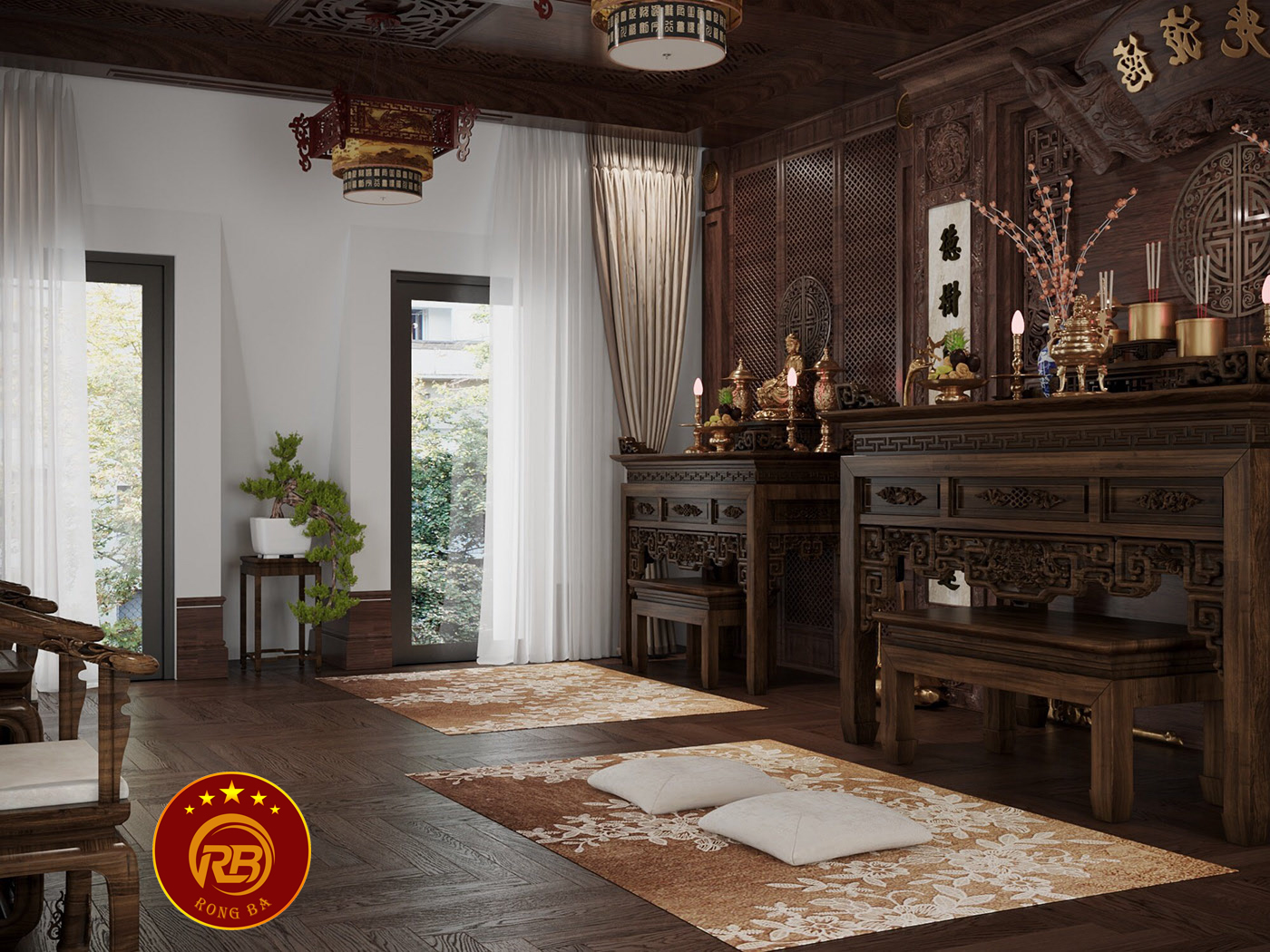 bàn thờ phật và gia tiên 1