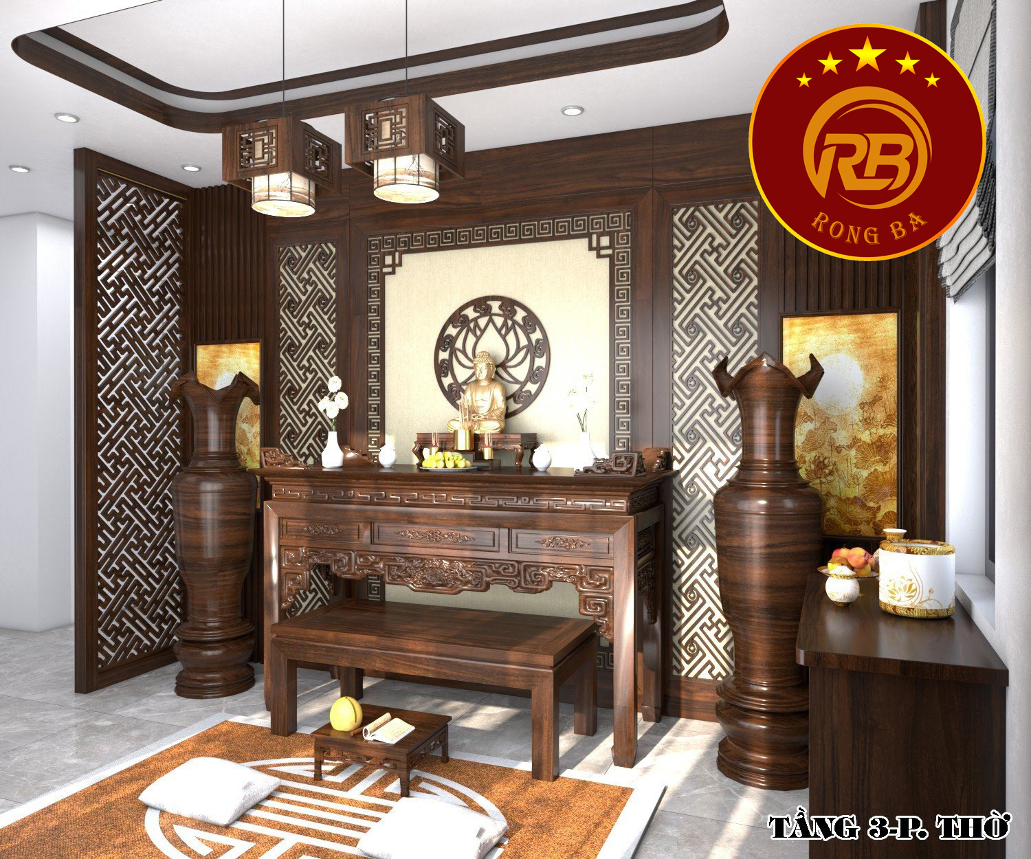 bàn thờ treo tường hiện đại 1