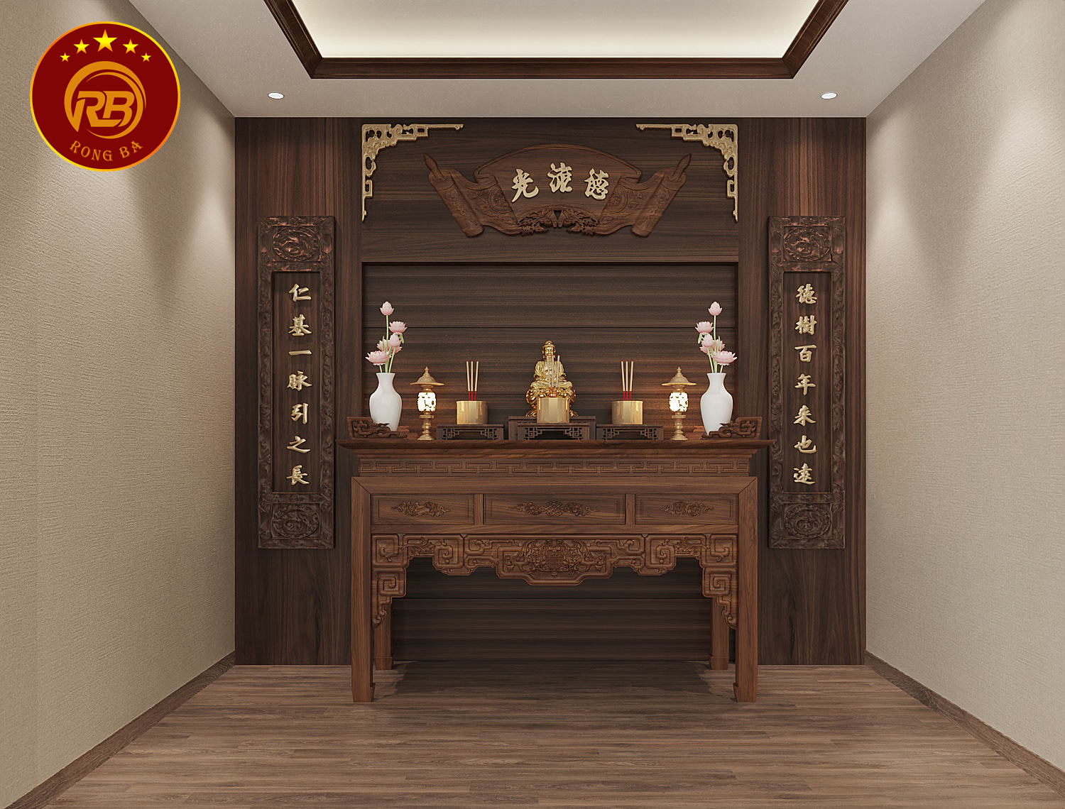 bàn thờ treo tường hiện đại 10