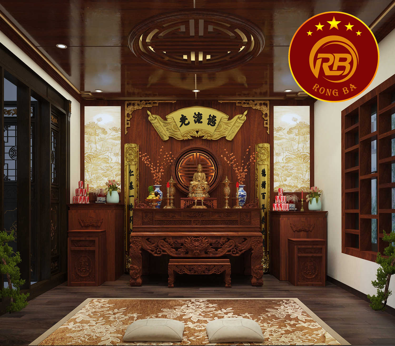 bàn thờ treo tường hiện đại 8