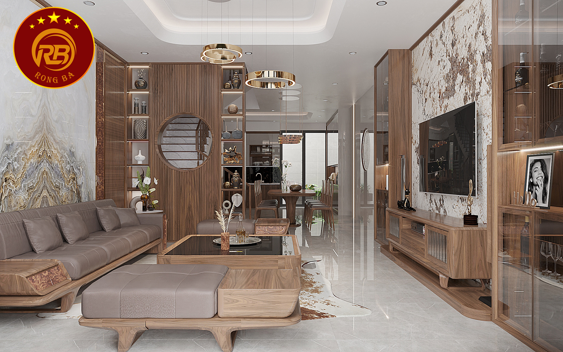 kệ tivi gỗ óc chó 10