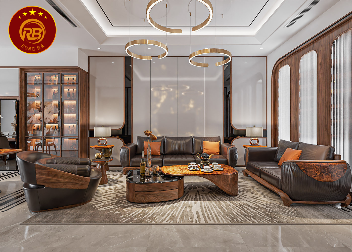 sofa gỗ óc chó 1