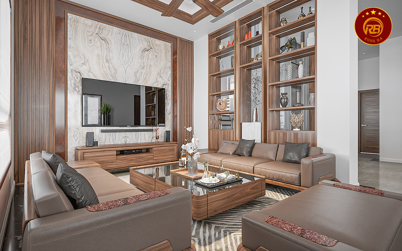 sofa gỗ óc chó 4