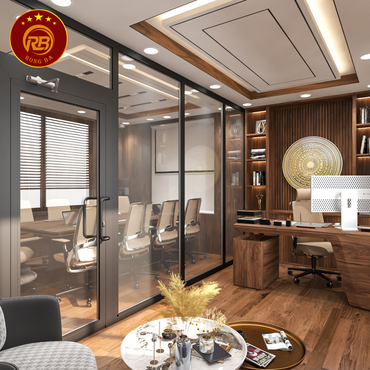 bàn làm việc gỗ óc chó 10