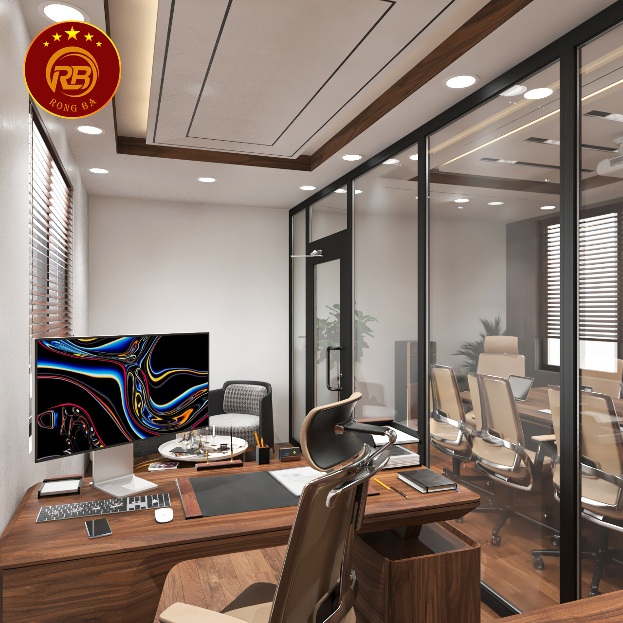 bàn làm việc gỗ óc chó 35