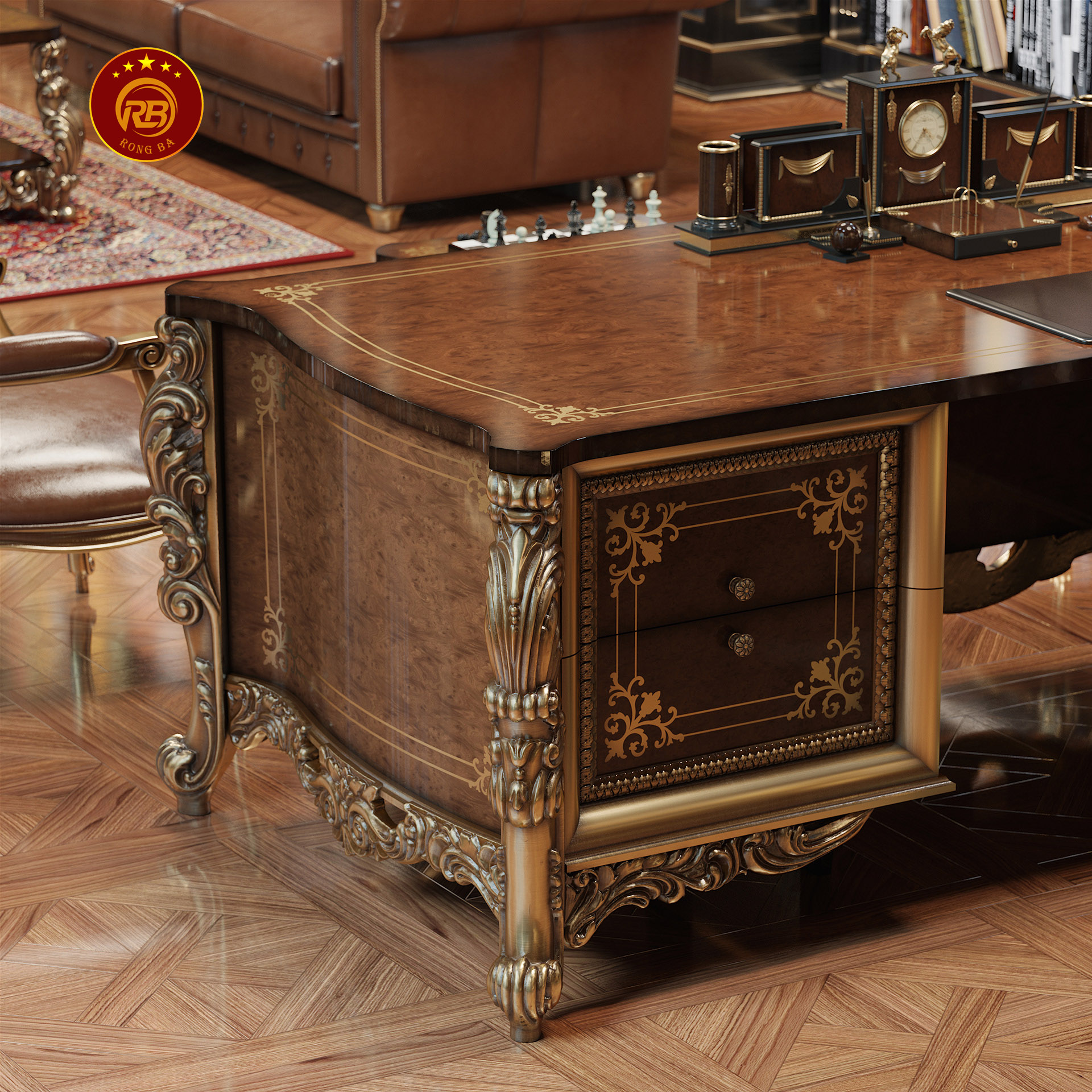 bàn làm việc gỗ óc chó 44