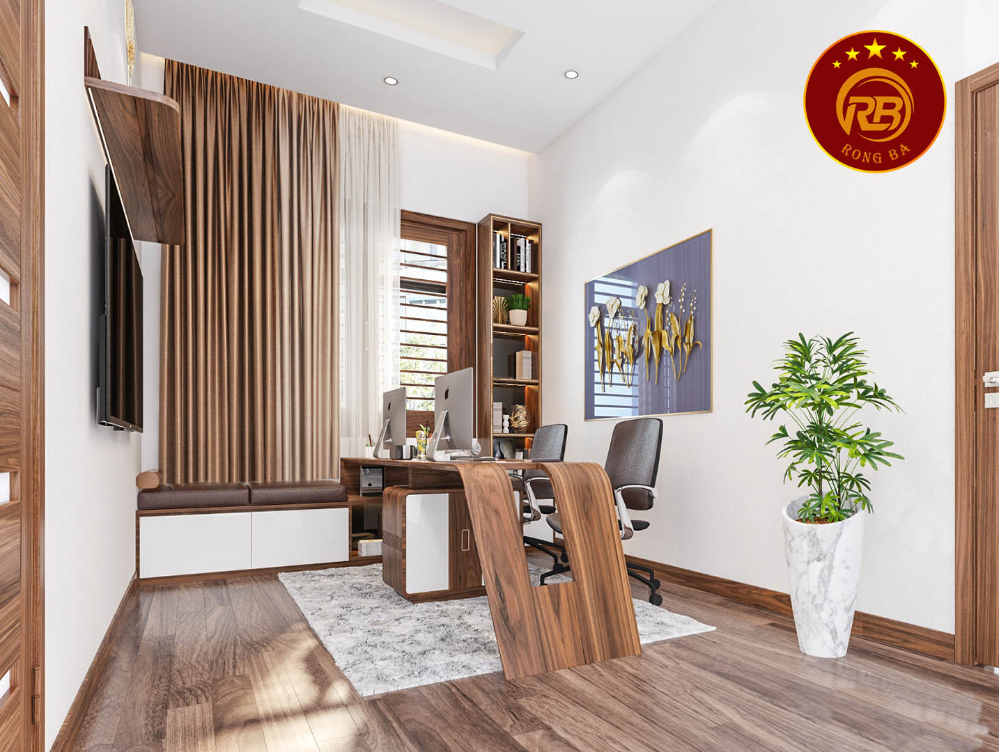 bàn làm việc gỗ óc chó 56