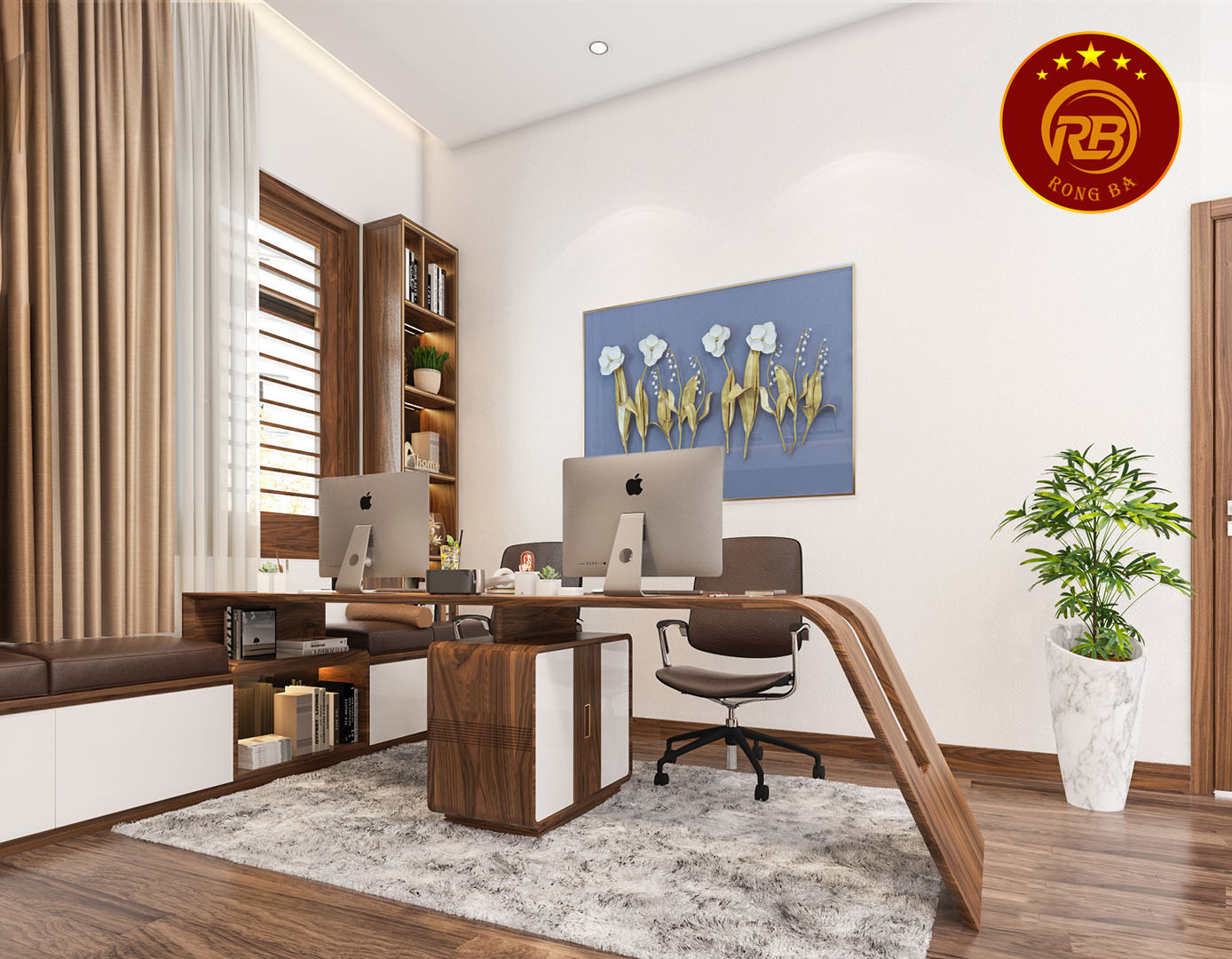 bàn làm việc gỗ óc chó 57