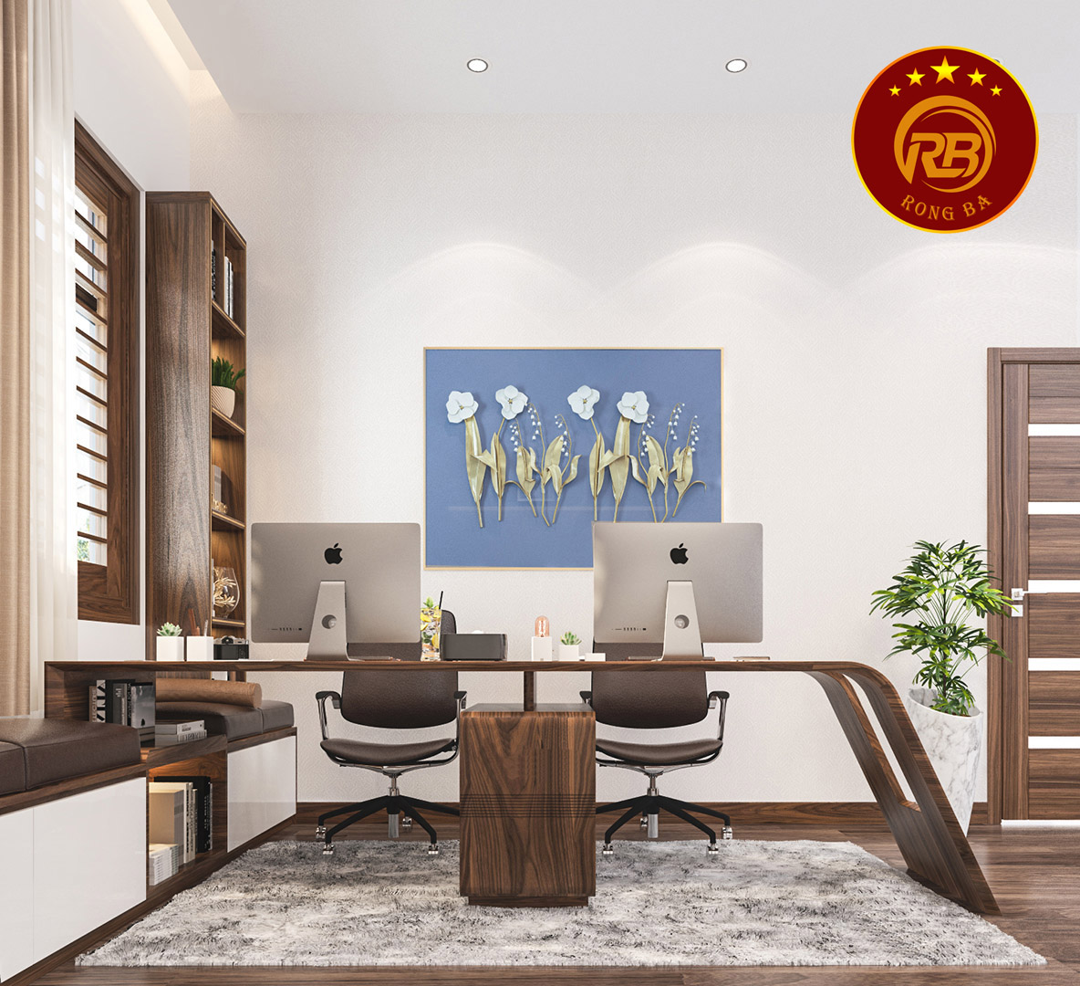 bàn làm việc gỗ óc chó 58