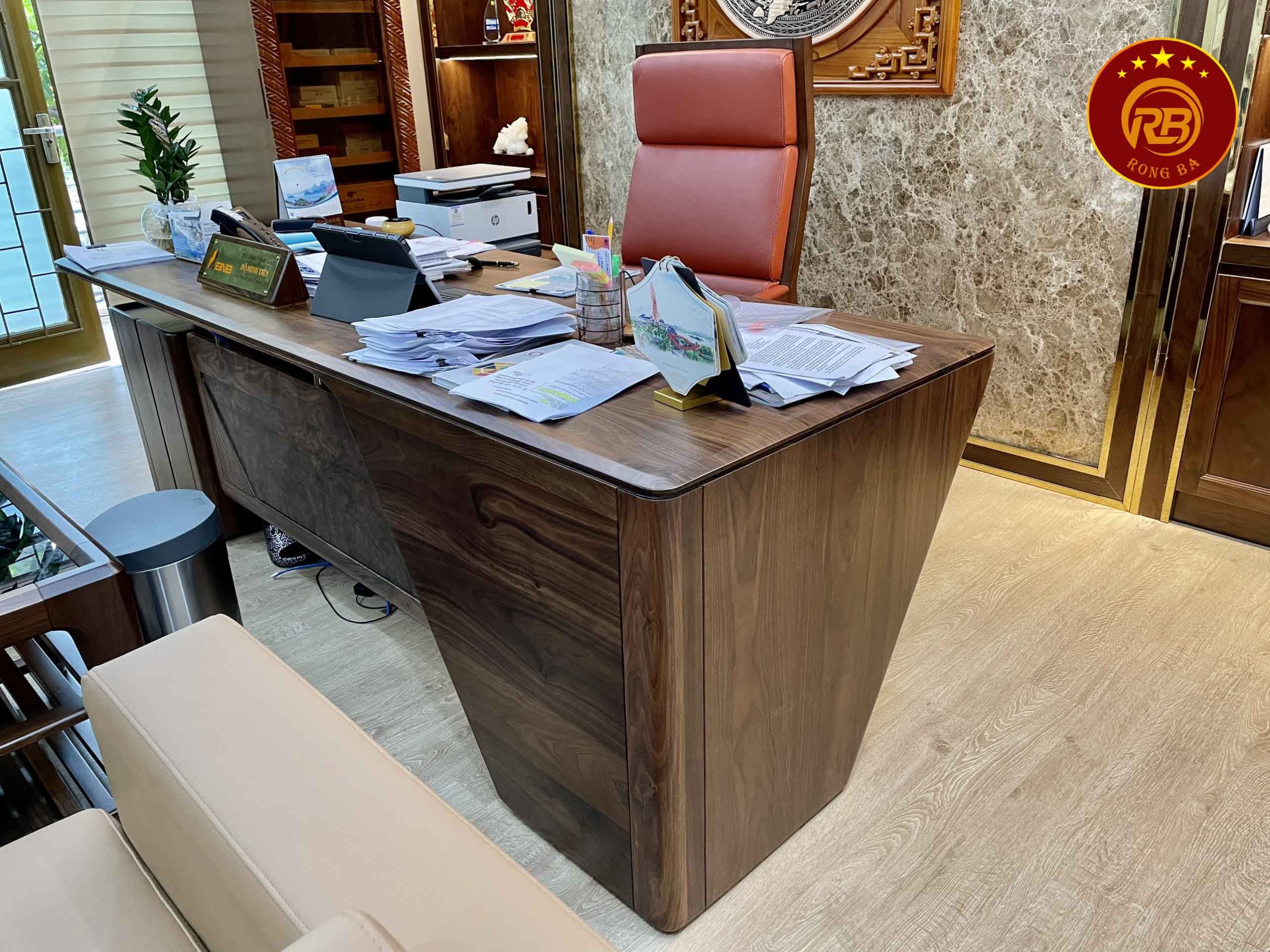 bàn làm việc gỗ óc chó 65