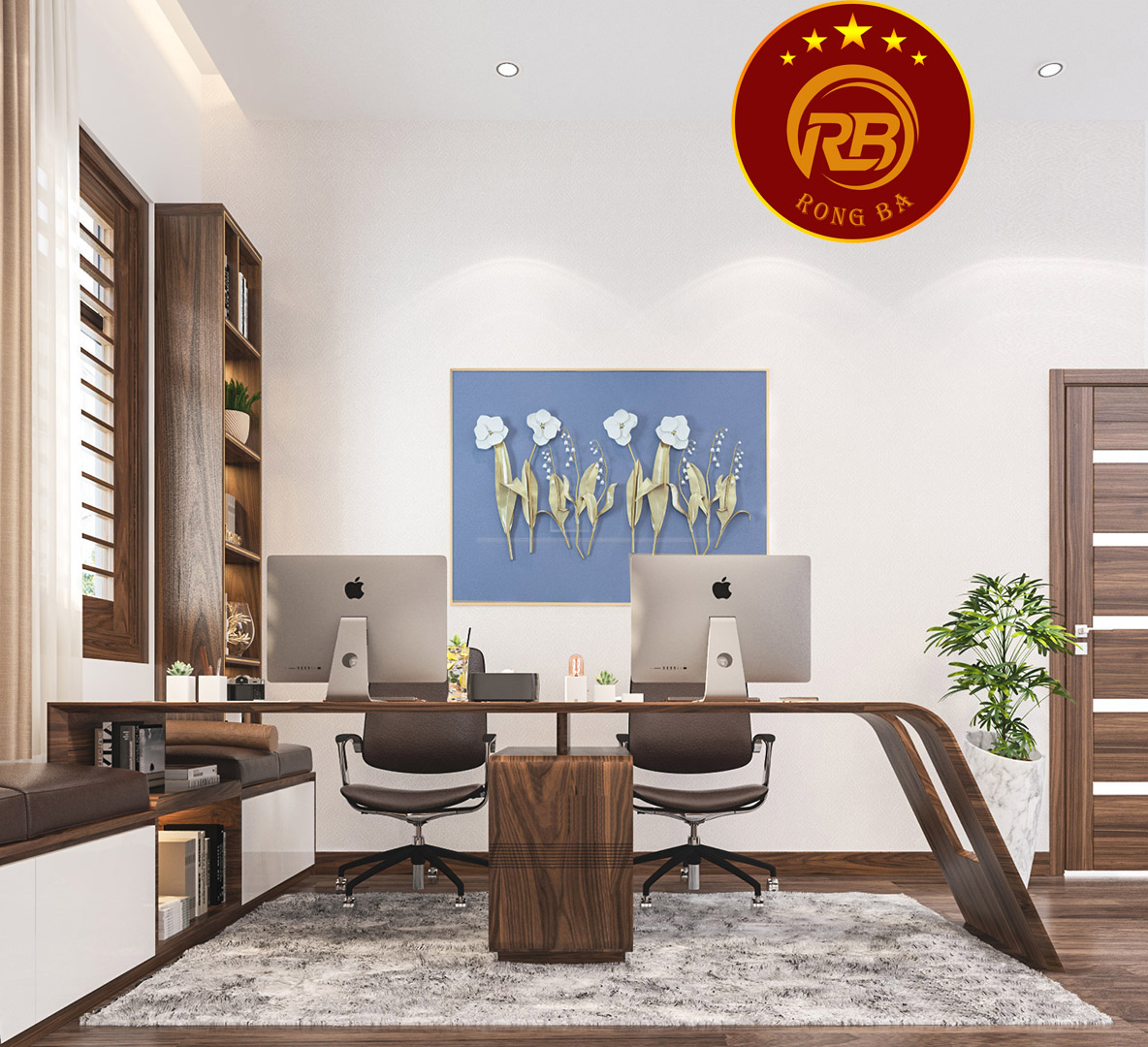 bàn làm việc gỗ óc chó 7