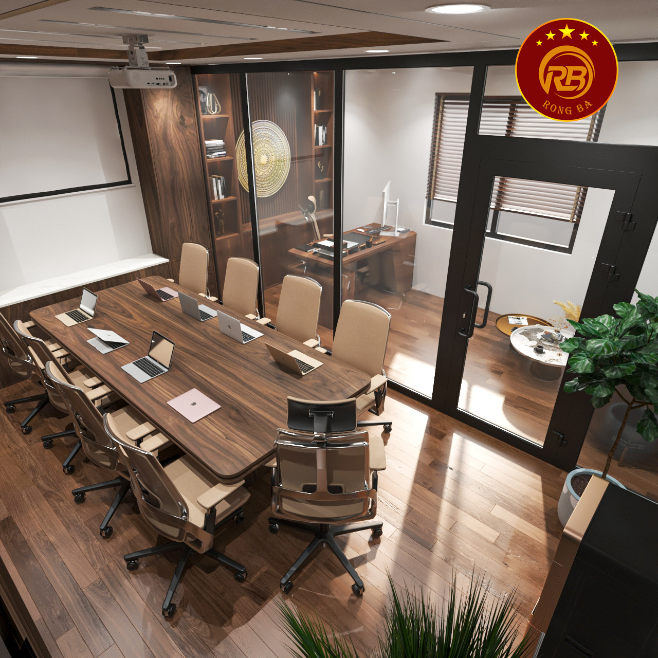 bàn làm việc gỗ óc chó 9