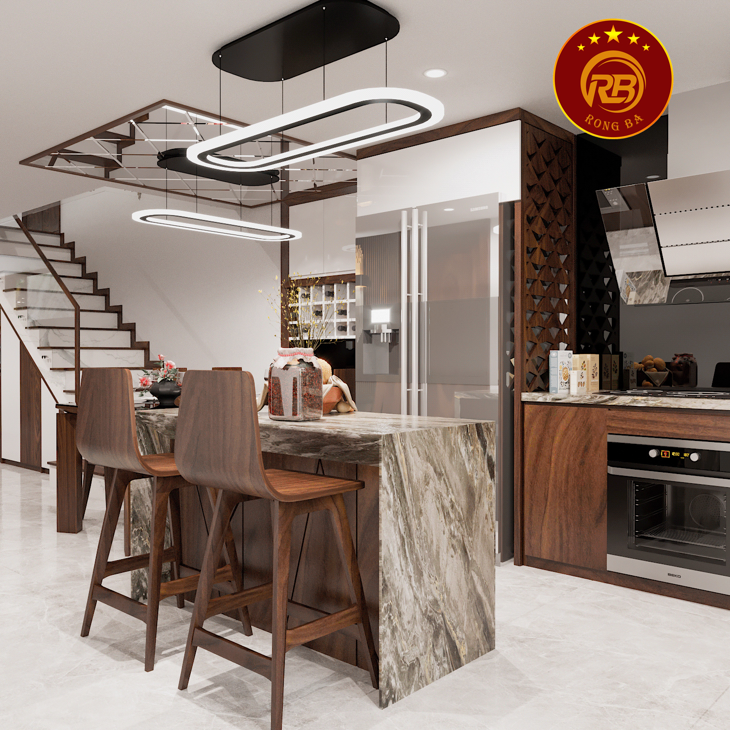 Thiết kế nội thất phòng bếp chung cư