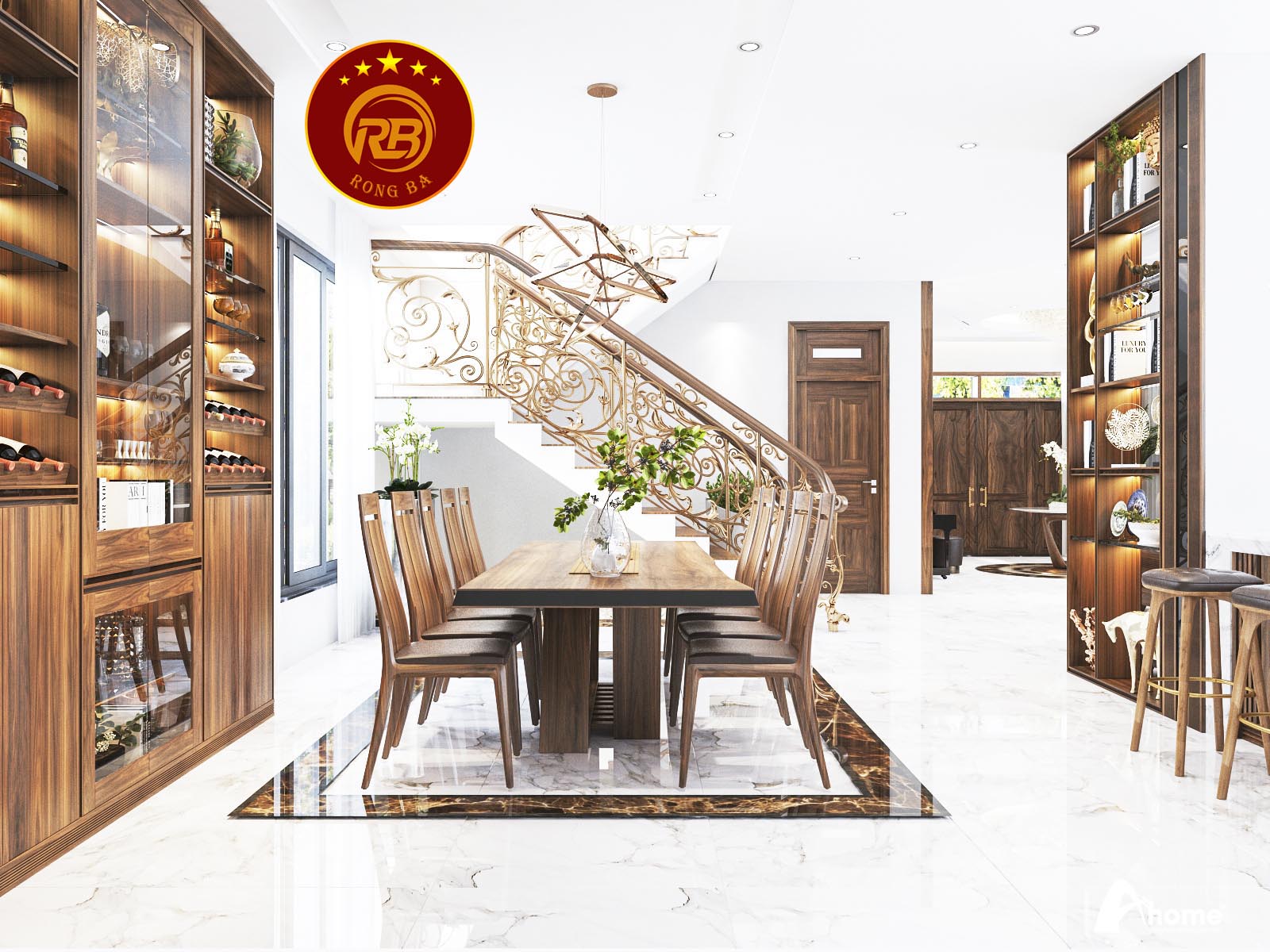 Bàn ăn gỗ óc chó nguyên tấm 2