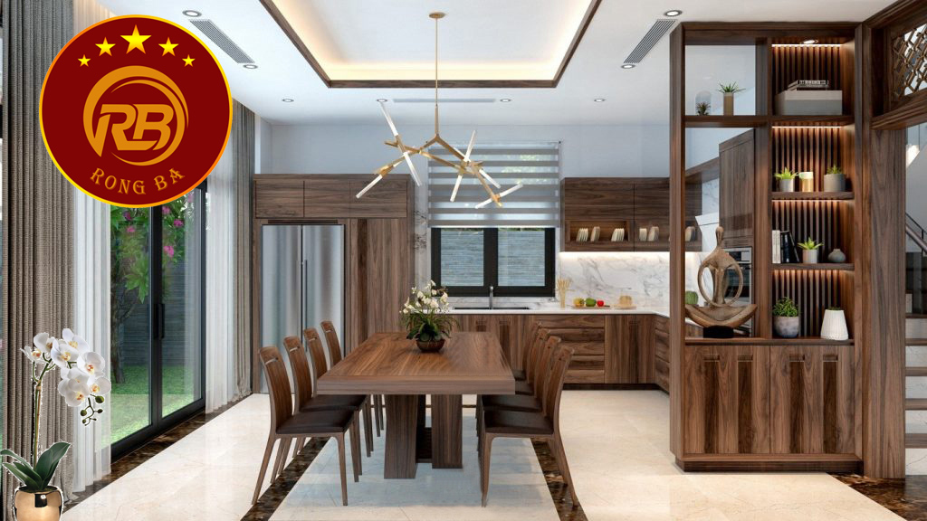 Bàn ăn gỗ óc chó nguyên tấm 9