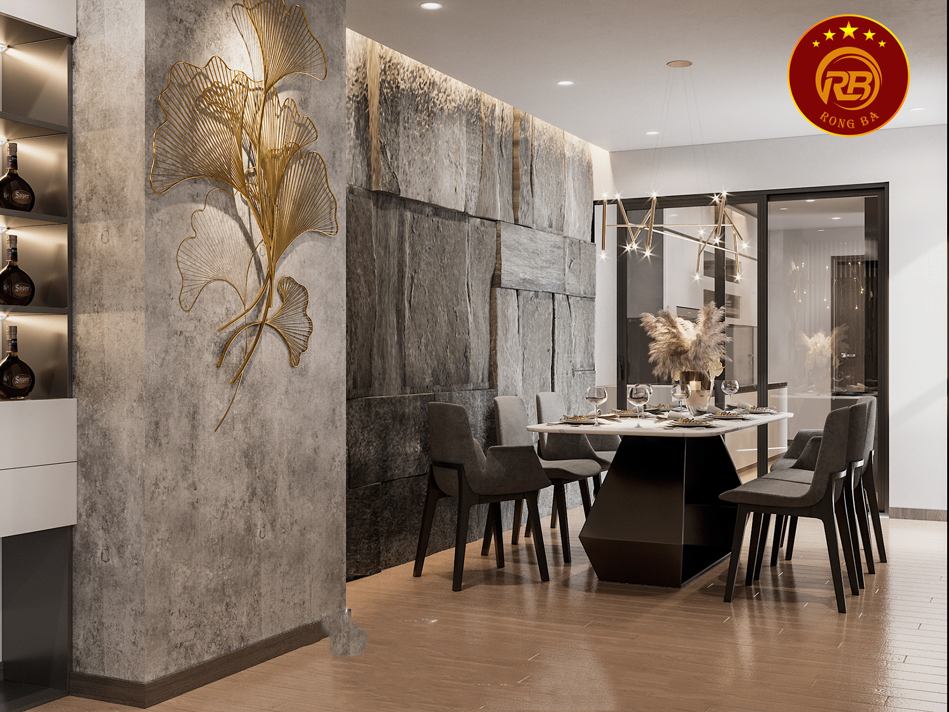 Tủ bếp chung cư hiện đại