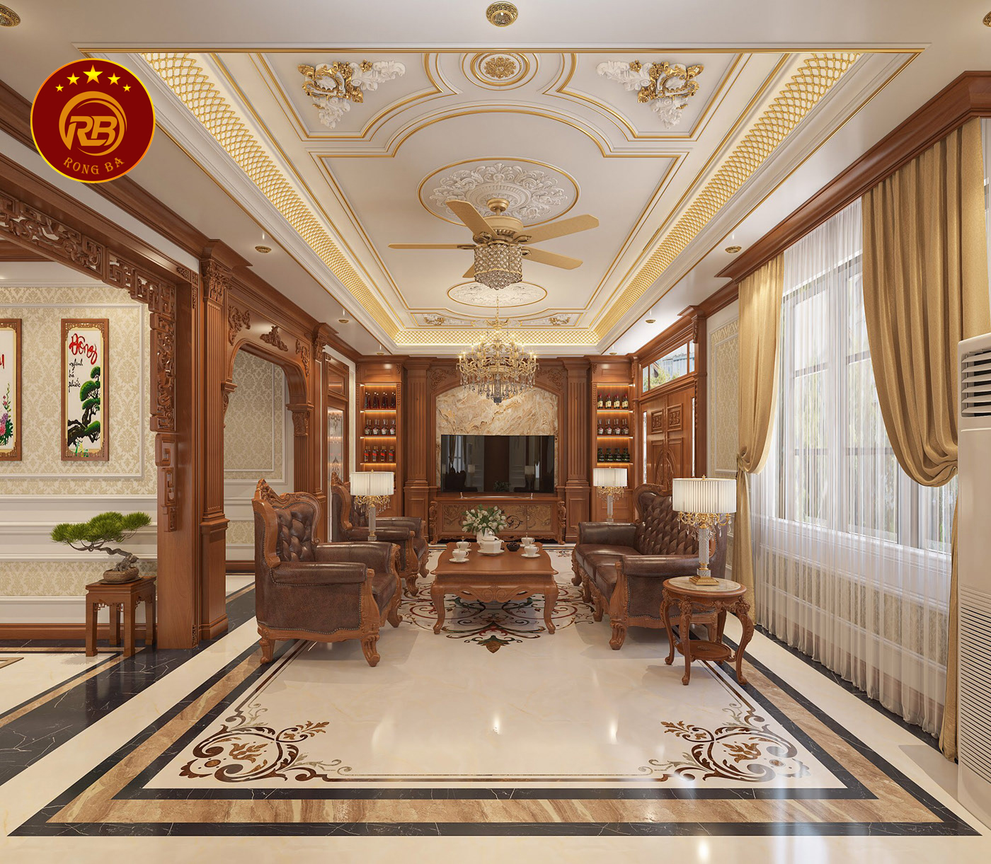 bàn trà tân cổ điển