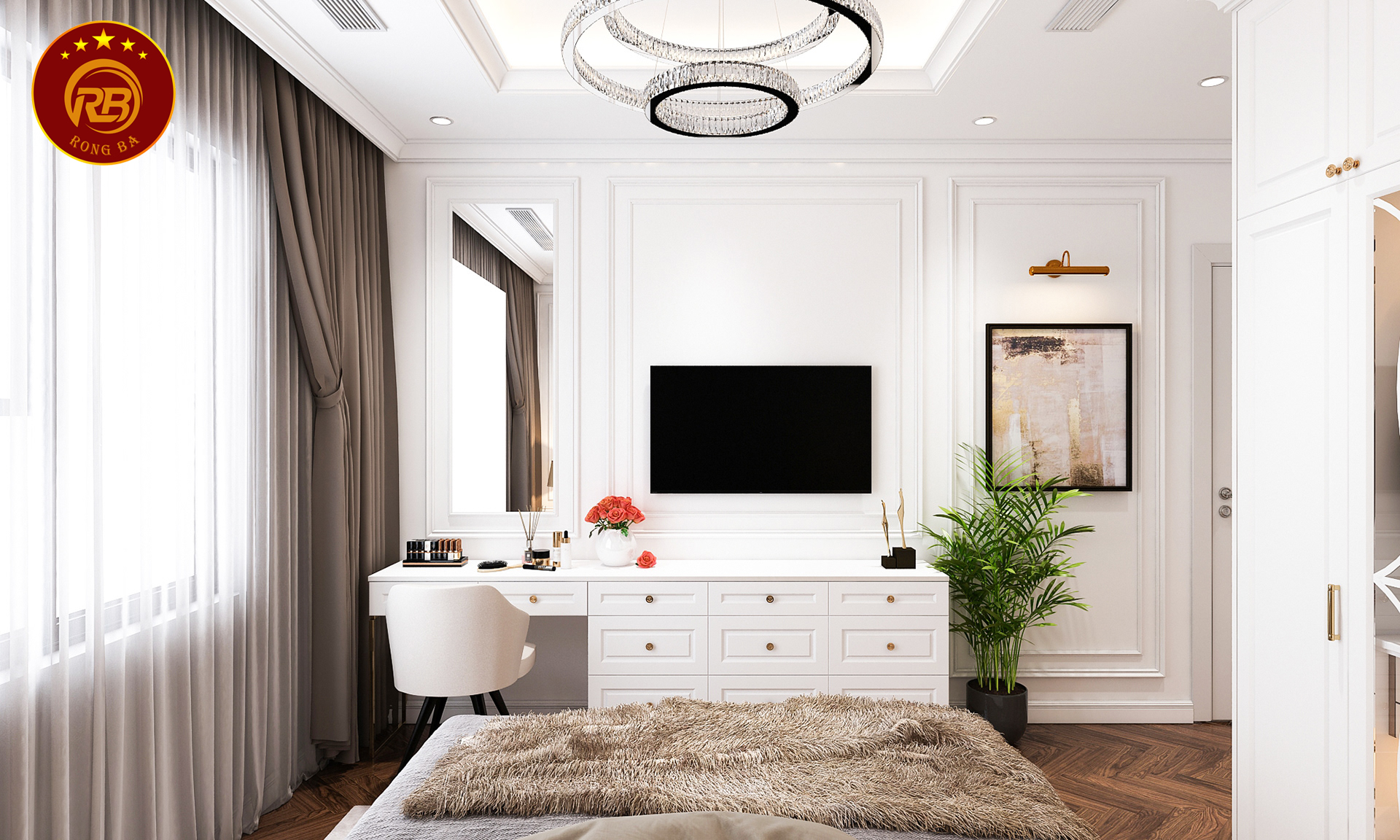 kích thước kệ tivi phòng ngủ chuẩn 5