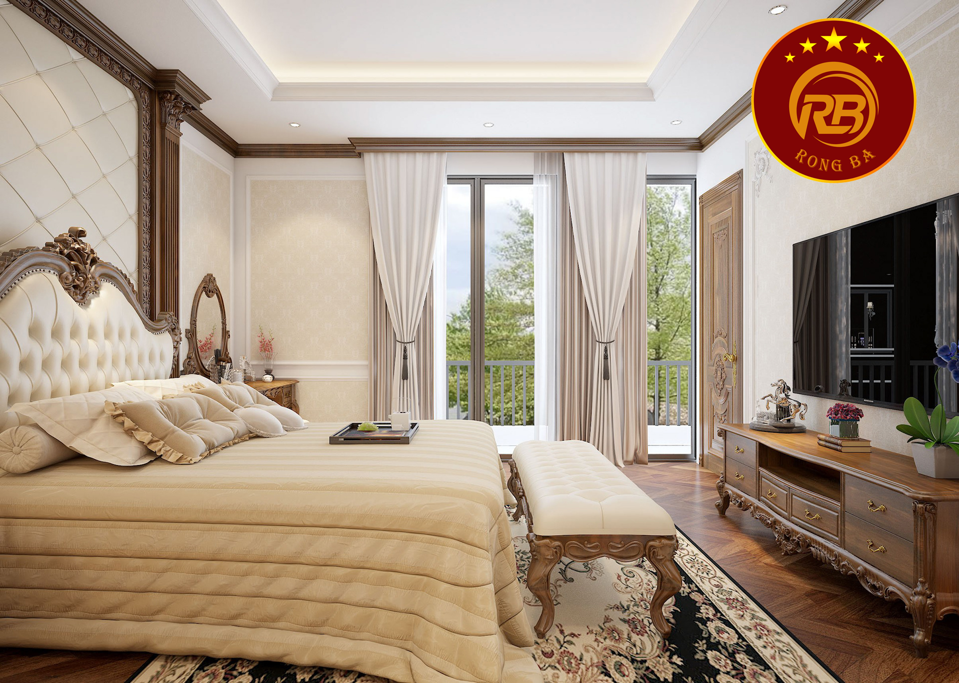 kích thước kệ tivi tân cổ điển 16