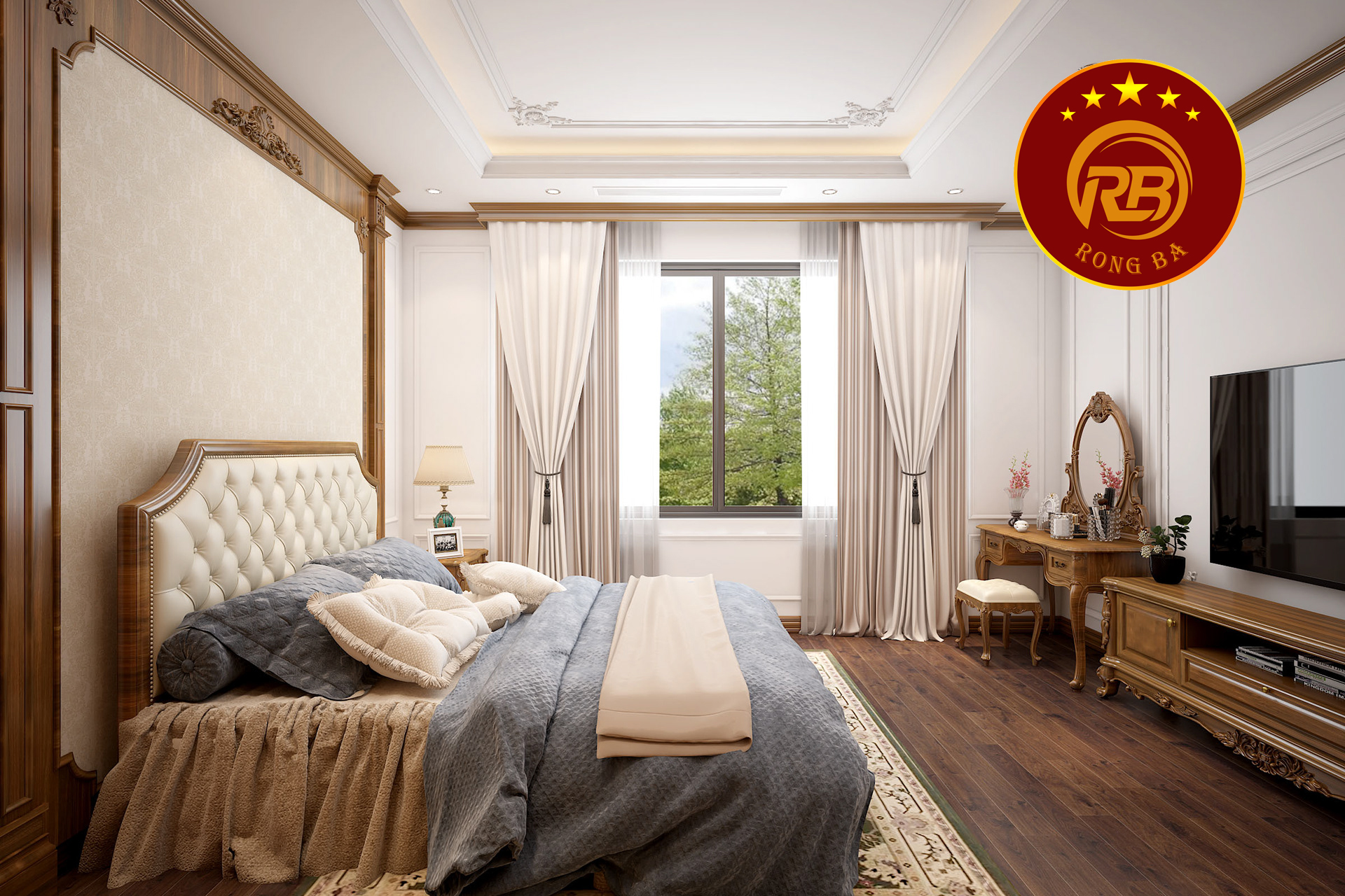 kích thước kệ tivi tân cổ điển 22