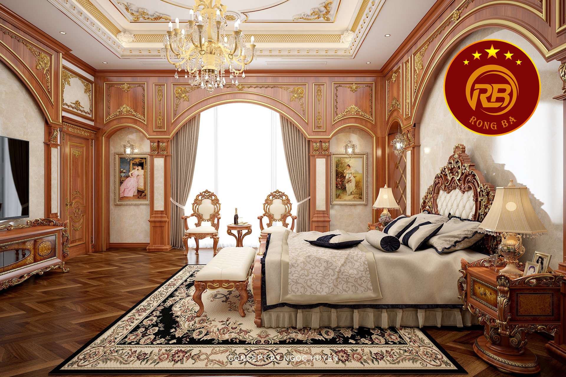 kích thước kệ tivi tân cổ điển 26