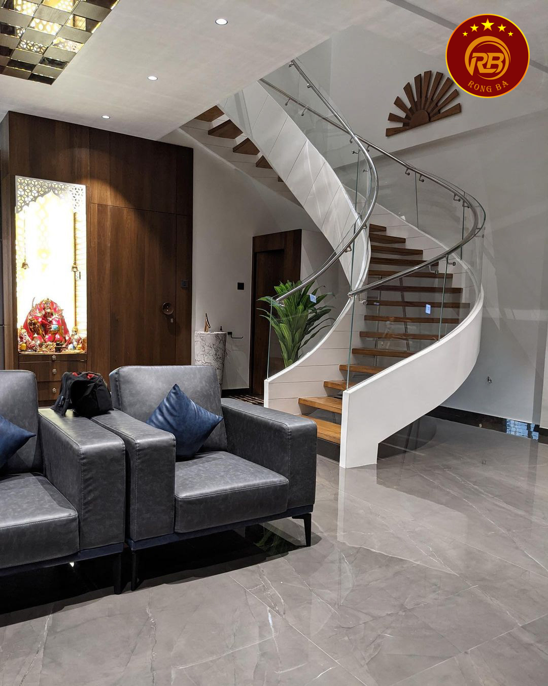 phòng khách đẹp có cầu thang 24