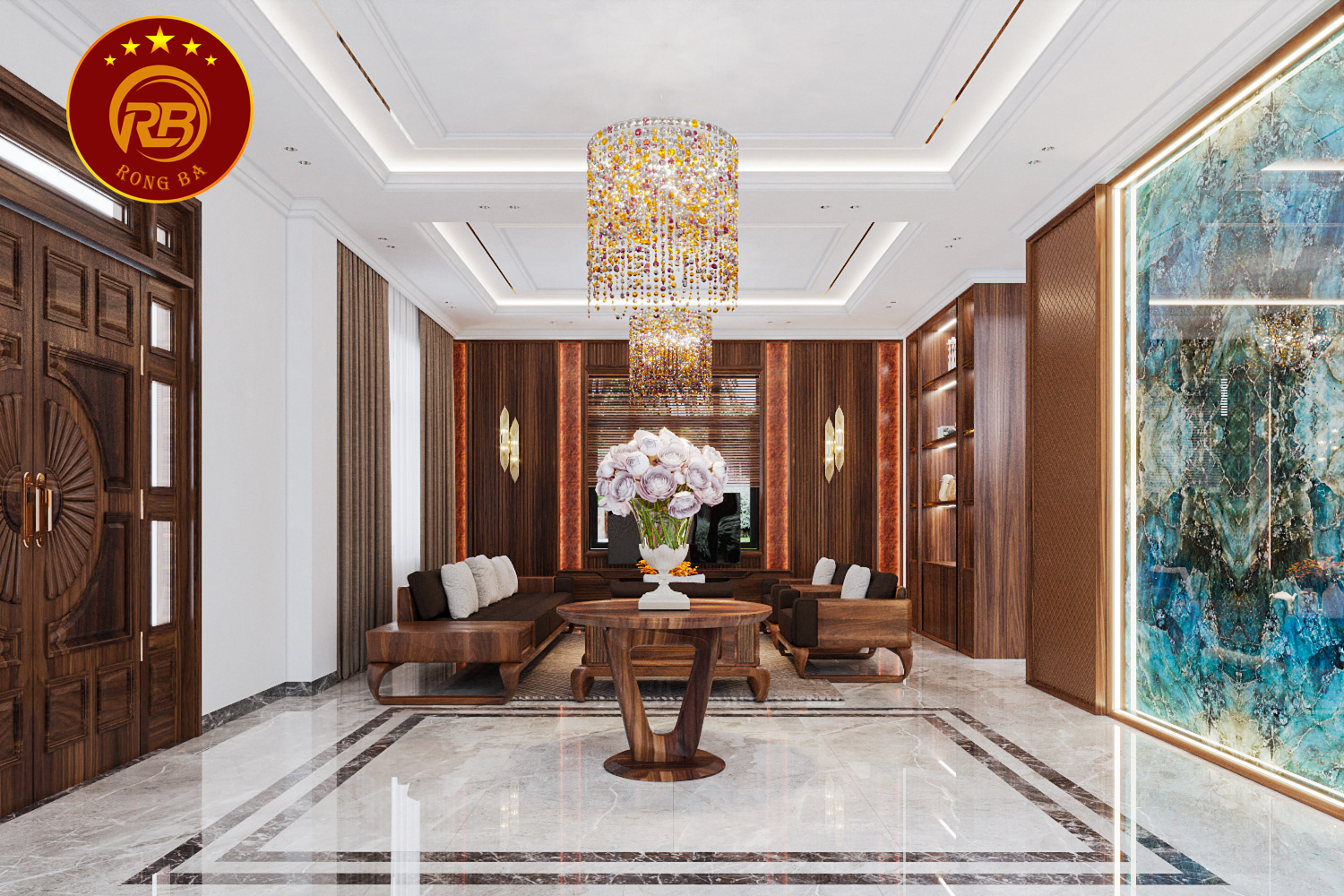 thiết kế nội thất phòng khách biệt thự
