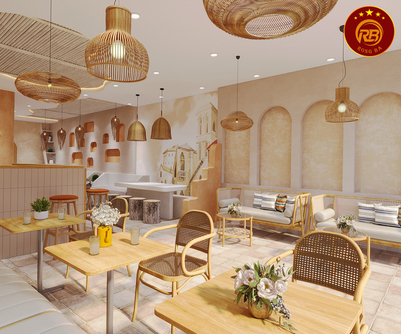 Mẫu thiết kế quán cafe 30m2 thi công trọn gói 1