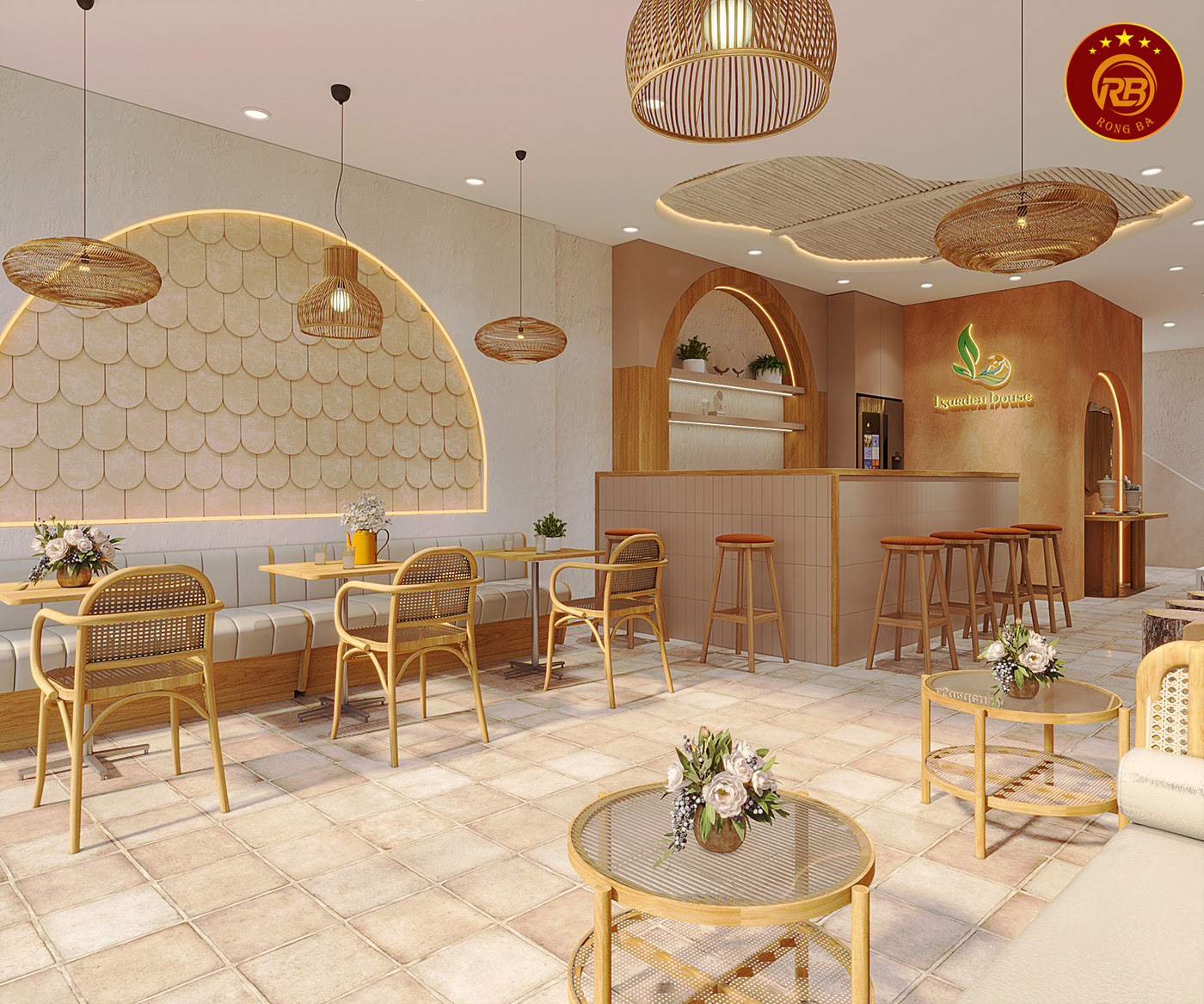 Mẫu thiết kế quán cafe 30m2 thi công trọn gói 2